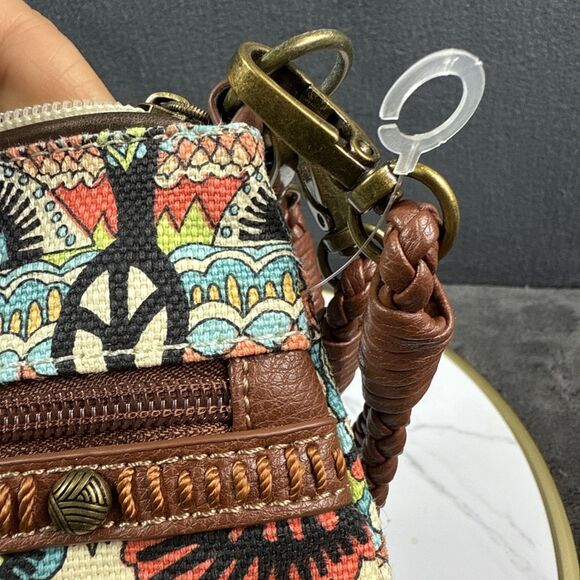 Sakroots Women's Campus Artist Circle Crossbody Purse Wristlet Leather Bird Logo - Picture 9 of 9